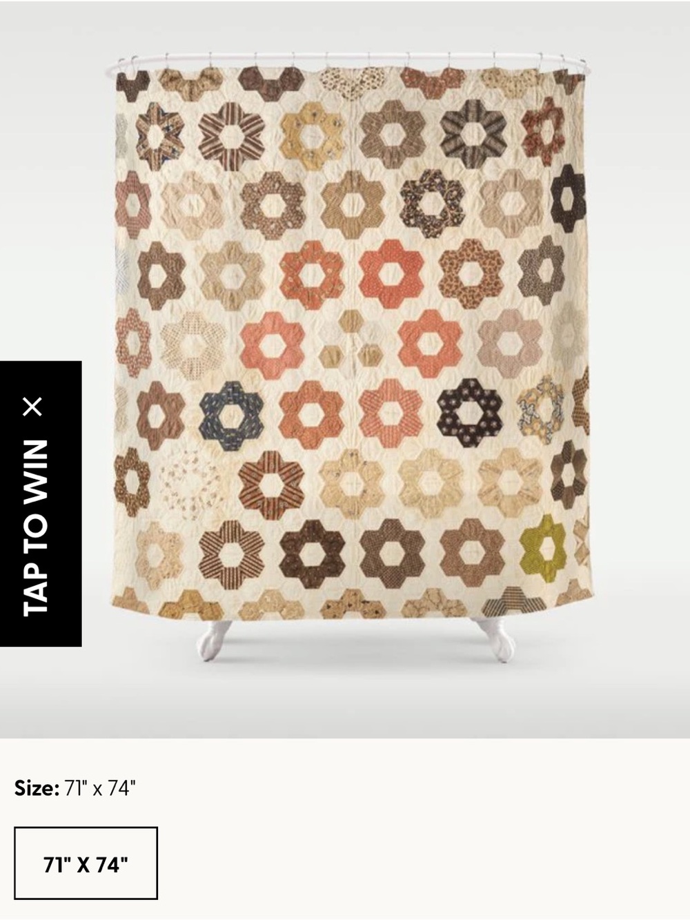 Society6 quilt pattern shower curtain